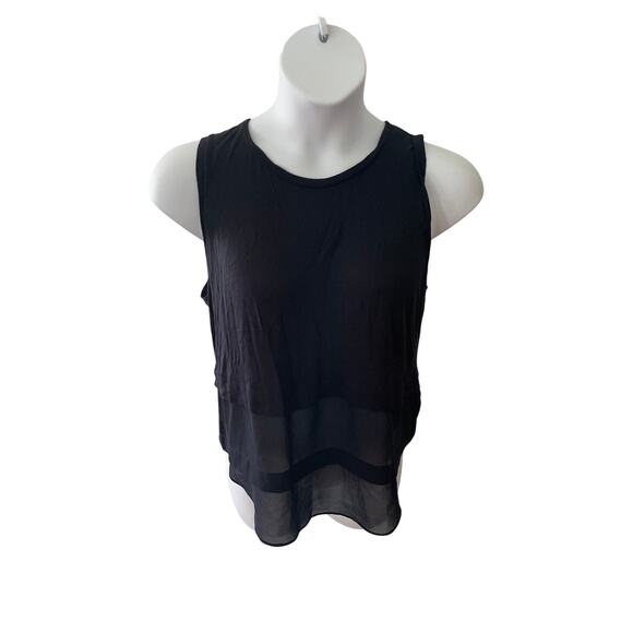 MICHAEL KORS, SIZE L, BLACK TANK WITH SHEER BOTTOM - Picture 1 of 3